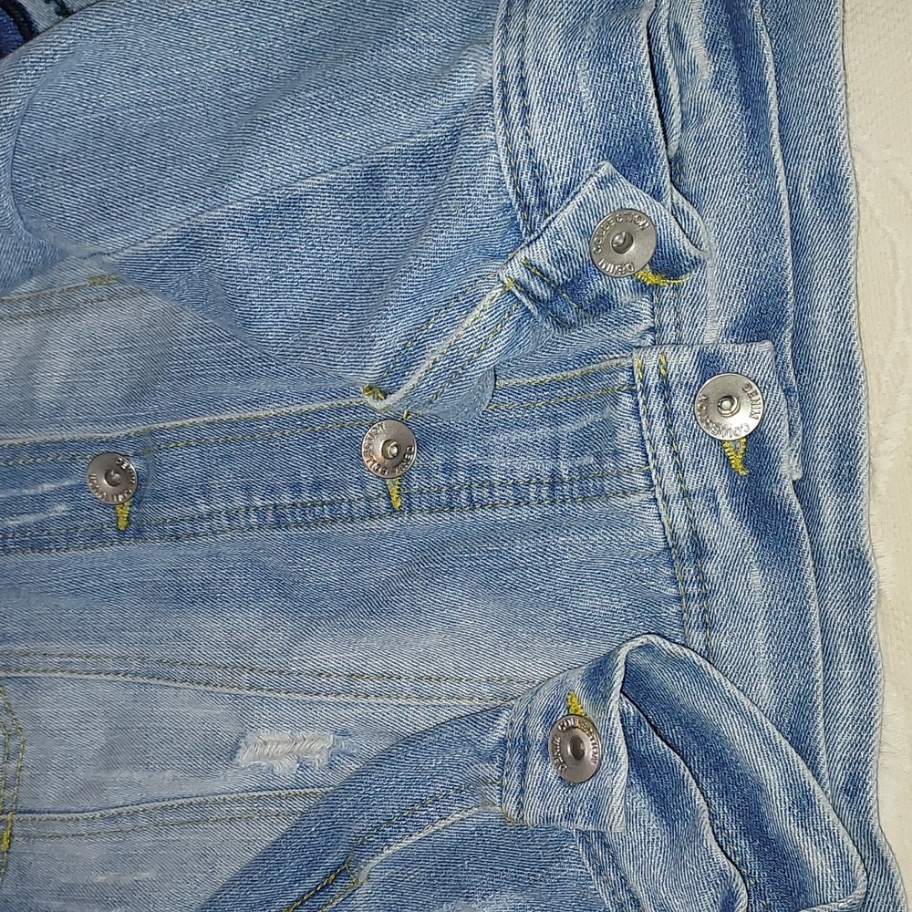 Cavalini embroidered distressed jean jacket - Picture 6 of 12